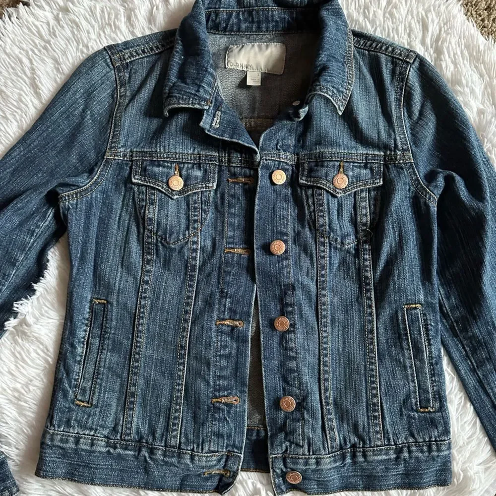 Old Navy Jean‎ Jacket Trucker Button Down Denim Blue Womens Size Small